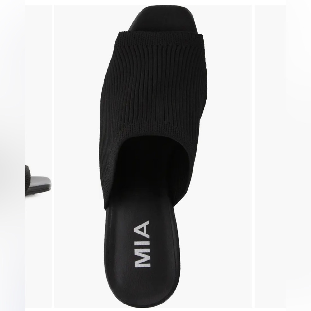 MIA Hilary Platform Sandal (Women) Black Knit Mules